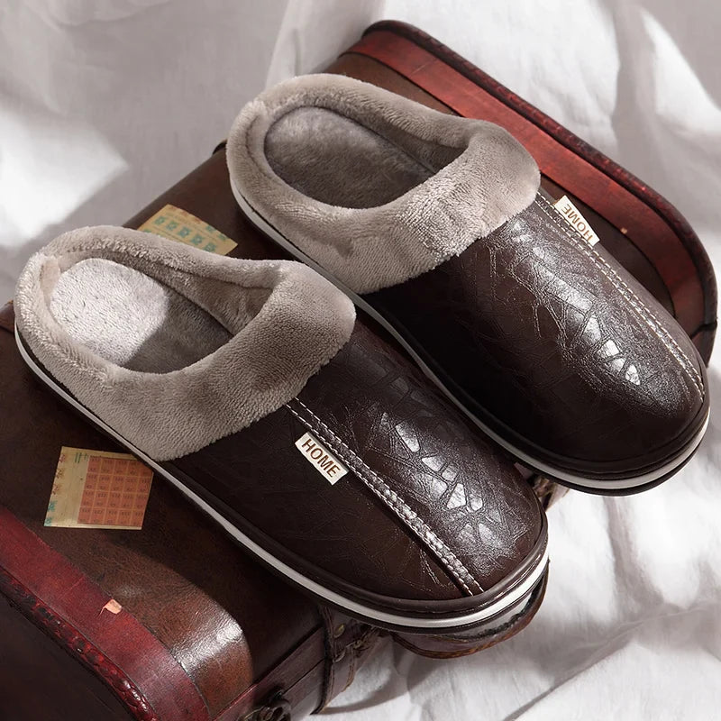 Elegant Leather-Look Comfort Slides