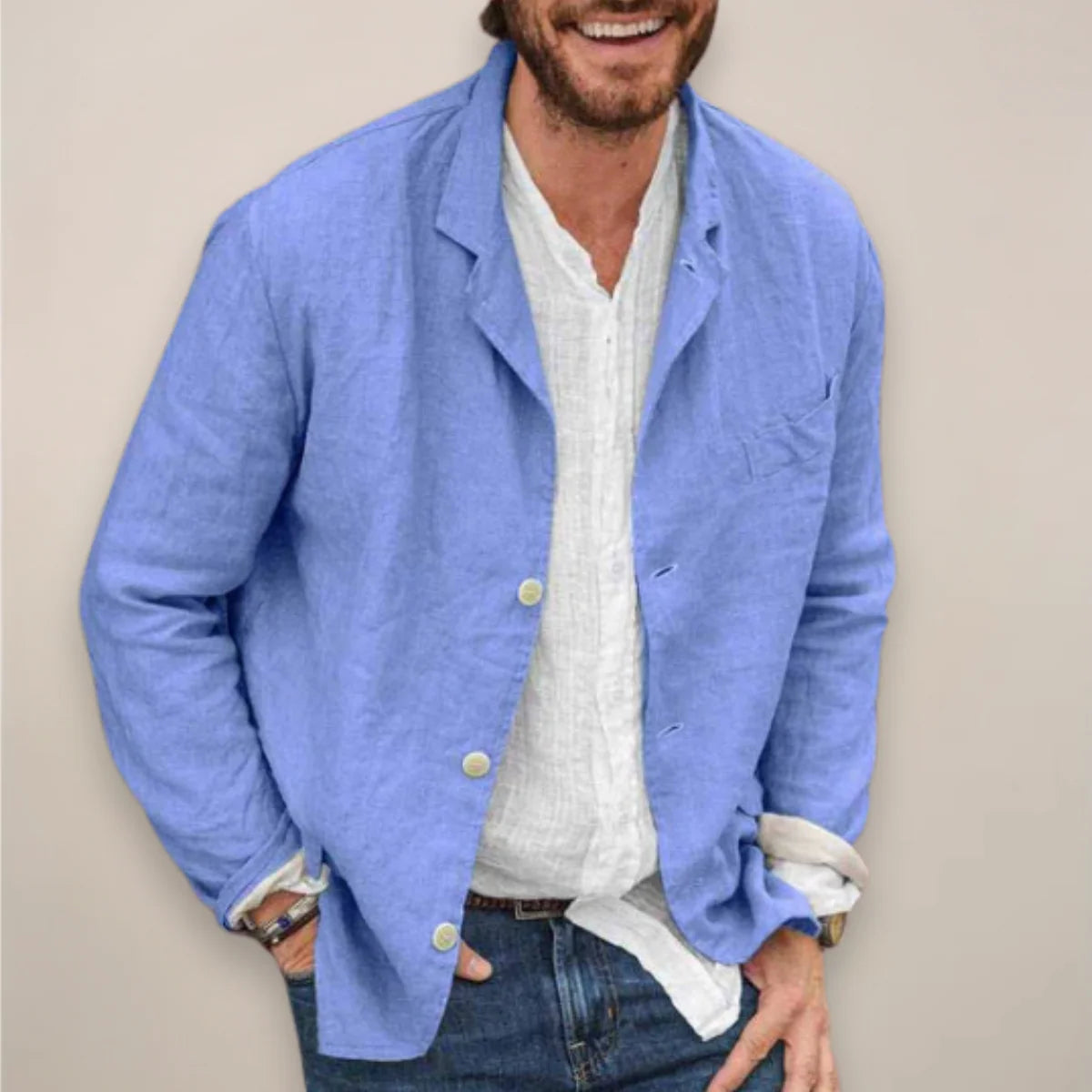 Men’s Lightweight Breathable Linen Casual Blazer