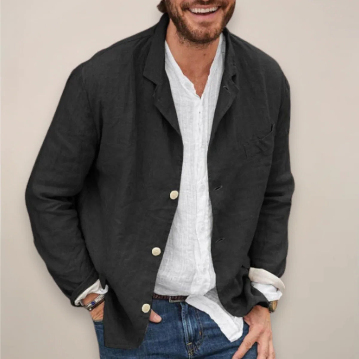 Men’s Lightweight Breathable Linen Casual Blazer