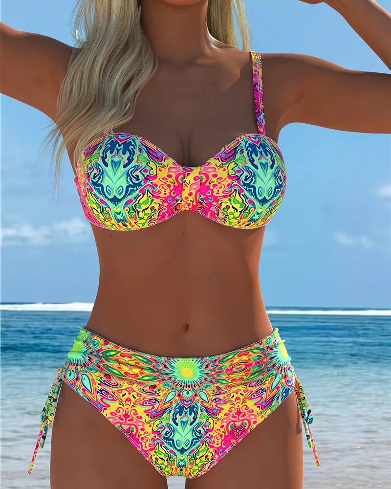 Women’s Printed Strap Bikini Set