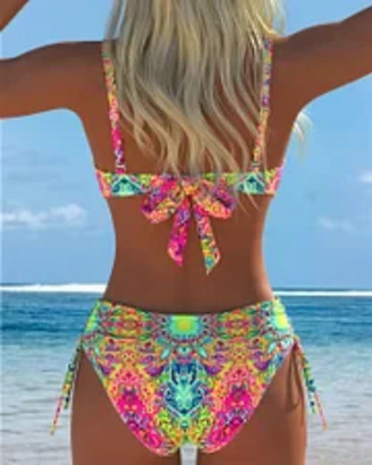 Women’s Printed Strap Bikini Set