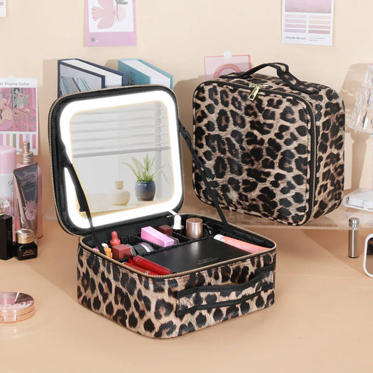 Women's LED Mirror Makeup Organiser Bag