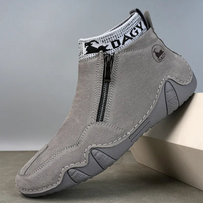 Men's Lightweight Leather-Look Side-Zip Work Boots