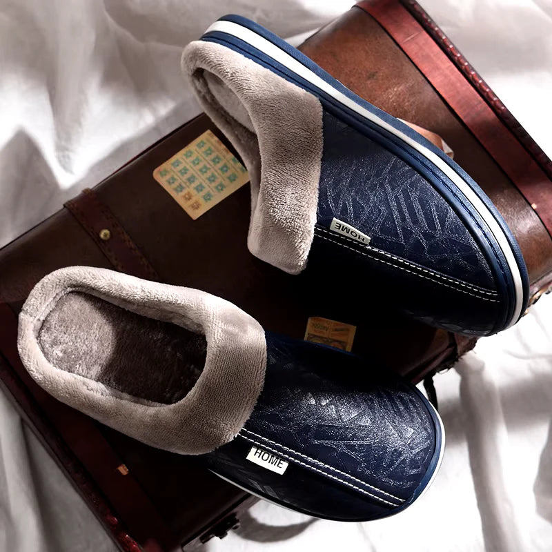 Elegant Leather-Look Comfort Slides