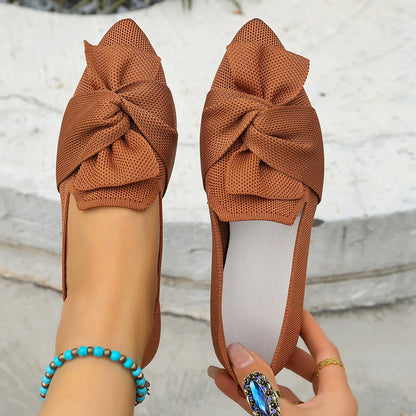 Mesh Bow Slip-On Comfort Shoes