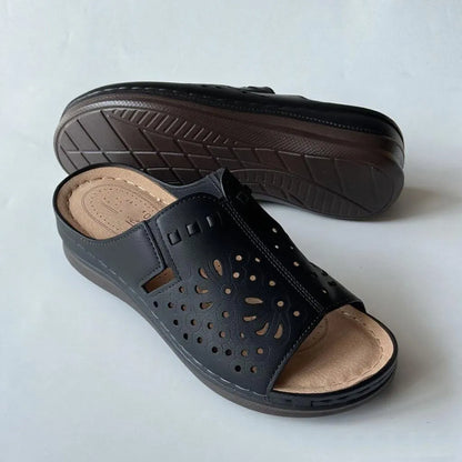Women's Cut-Out Platform Slide Sandals
