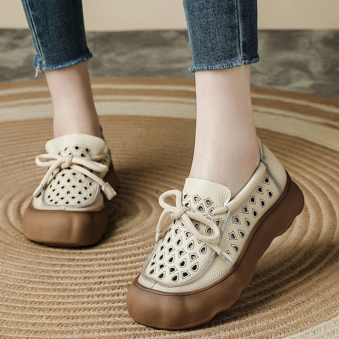 Women's Cutout Platform Slip On Loafers