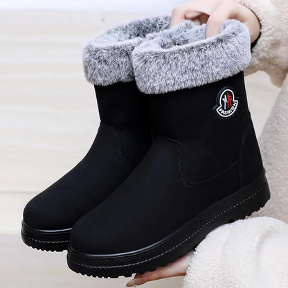 Women's waterproof and non-slip fleece cotton boots