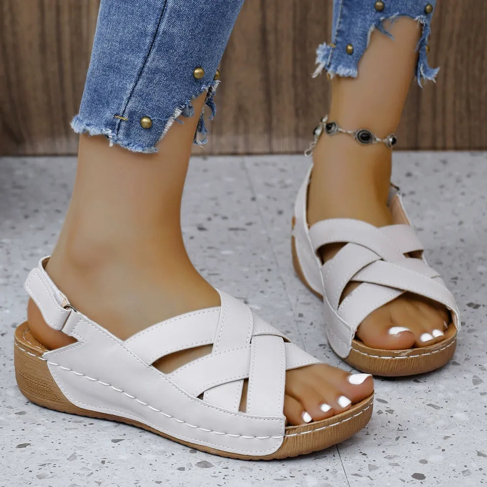 Casual leather-look comfortable sandals