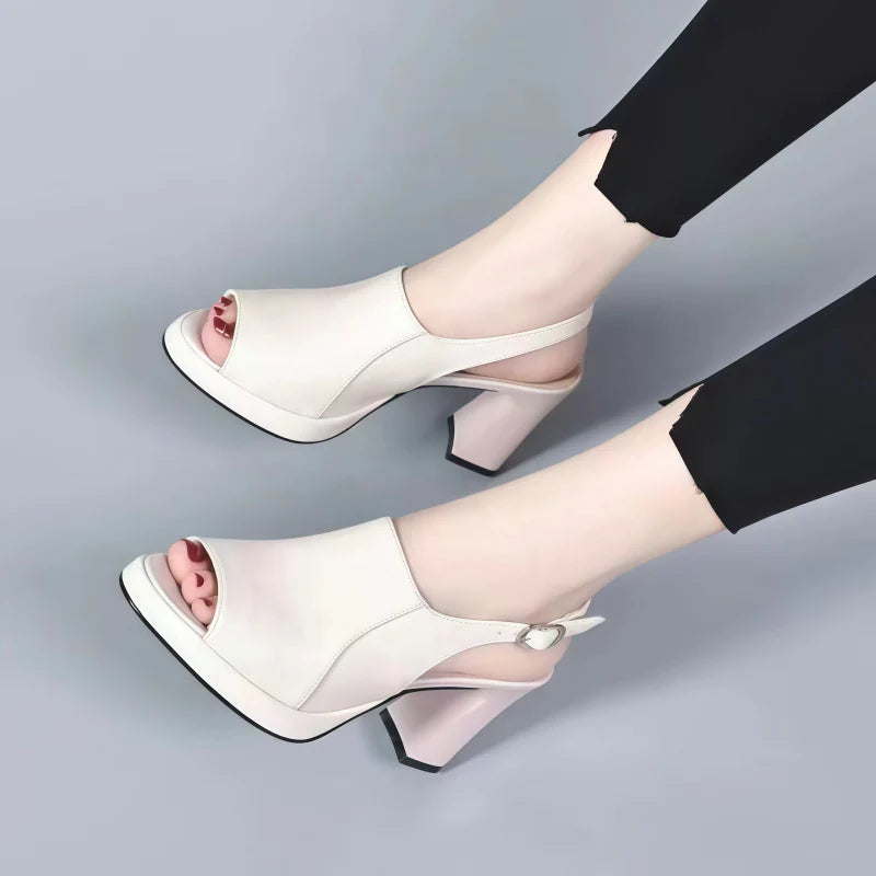 Women's Peep-Toe Platform Slingback Sandals