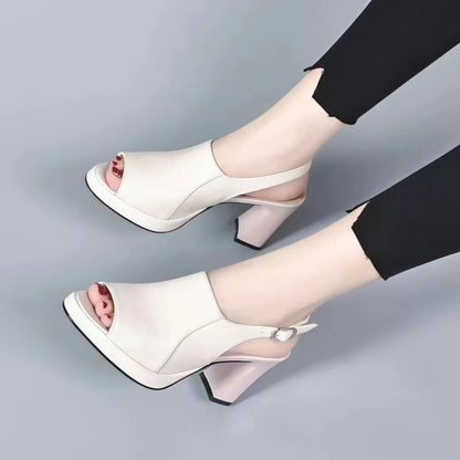 Women's Peep-Toe Platform Slingback Sandals