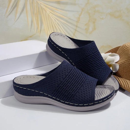 Women's Breathable Fabric Wedge Sandals - Lightweight and Stylish