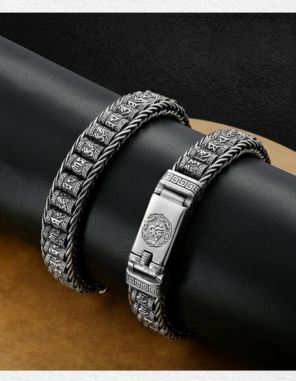 Prayer Wheel Charm Bracelet in Silver-Tone Alloy