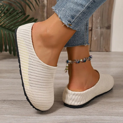 Women's mesh breathable low heel slippers