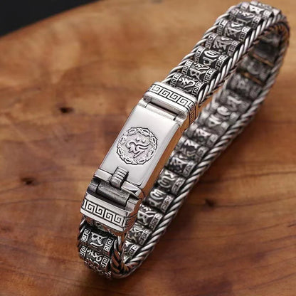 Prayer Wheel Charm Bracelet in Silver-Tone Alloy