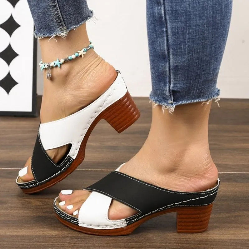Women’s Chunky High Heel Comfort Sandals