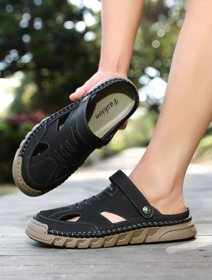 Men’s Premium Supportive Leather-Look Sandals