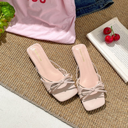 Women's Bow Detail Block-Heel Sandals