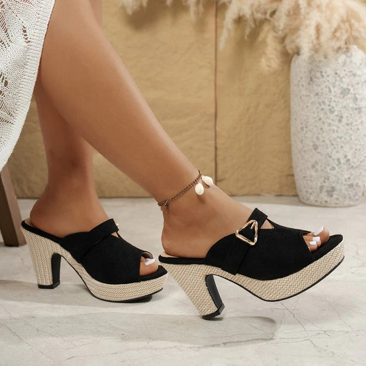 Women’s Buckle Platform Mule Sandals
