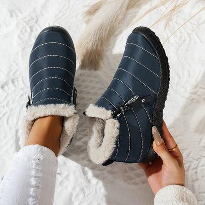 Women's Waterproof Warm Side Zipper Winter Boots