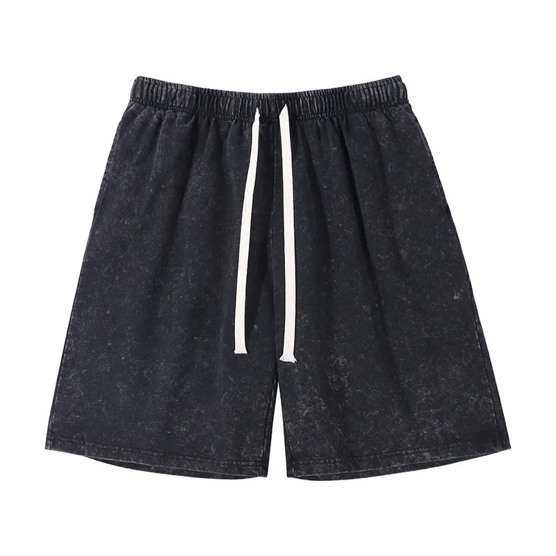 Men’s Acid-Wash Drawstring Shorts