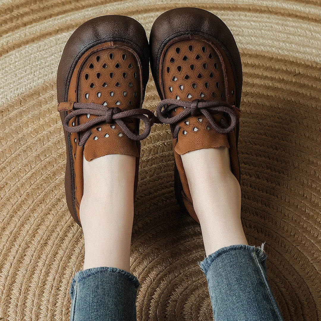 Women's Cutout Platform Slip On Loafers