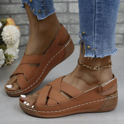 Casual leather-look comfortable sandals