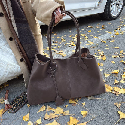 Women's Fashionable Shoulder Bag in Faux Suede