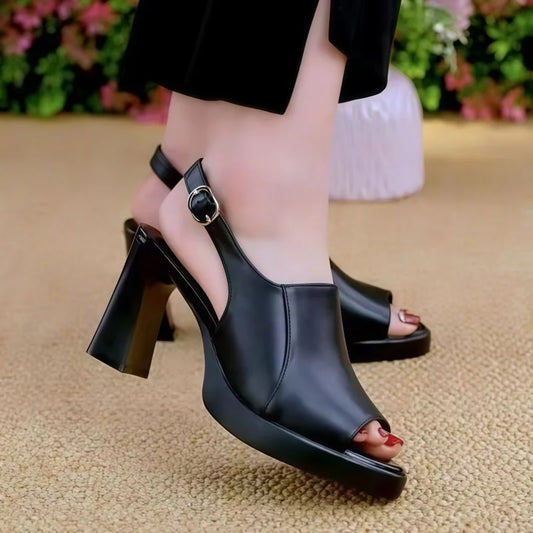 Women's Peep-Toe Platform Slingback Sandals