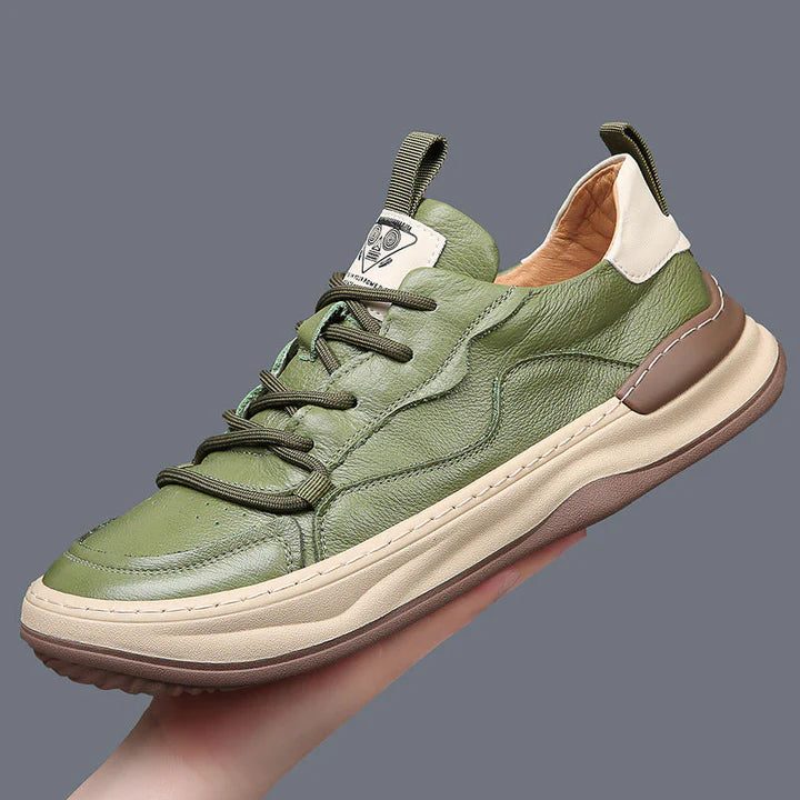 Men’s Leather-Look Cushioned Trainers