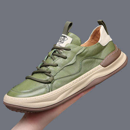 Men’s Leather-Look Cushioned Trainers