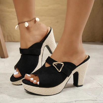 Women’s Buckle Platform Mule Sandals