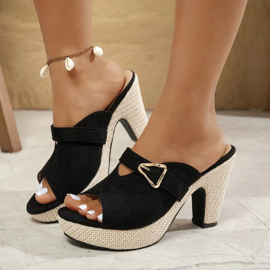 Women’s Buckle Platform Mule Sandals