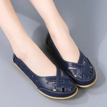 Women’s Breathable Woven Leather-Look Support Loafers