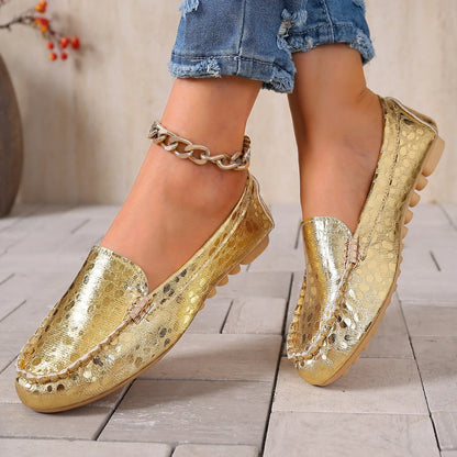 Women's Decorative Buckle Slip-On Loafers