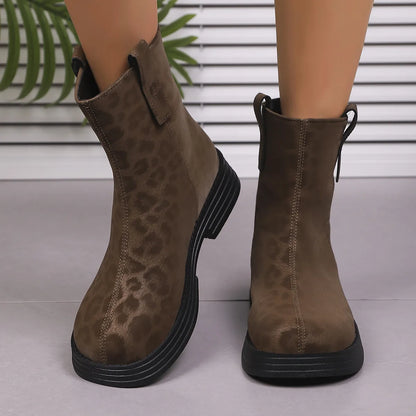 Women’s Back-Zip Chunky Heel Comfort Boots