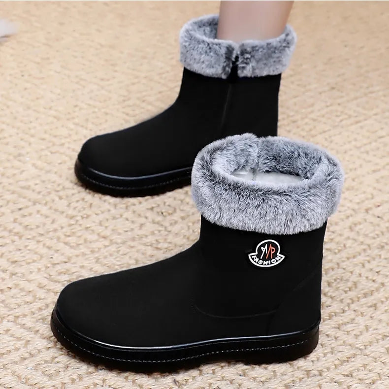 Women's waterproof and non-slip fleece cotton boots