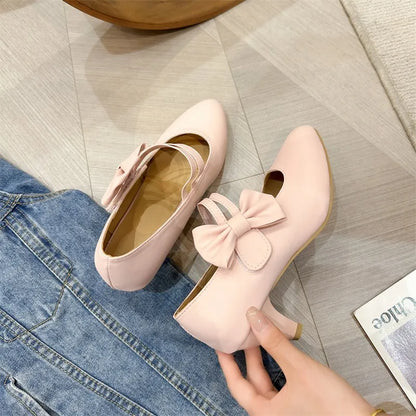 Women’s Bow Mary Jane Kitten Heel Comfort Shoes
