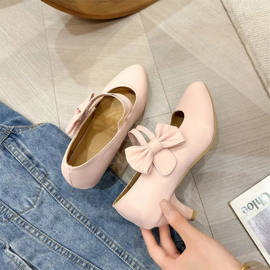 Women’s Bow Mary Jane Kitten Heel Comfort Shoes