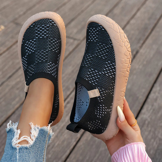 Women's Knitted Platform Slip-On Trainers