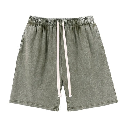 Men’s Acid-Wash Drawstring Shorts