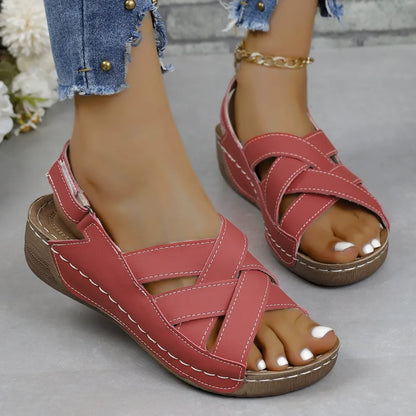 Casual leather-look comfortable sandals