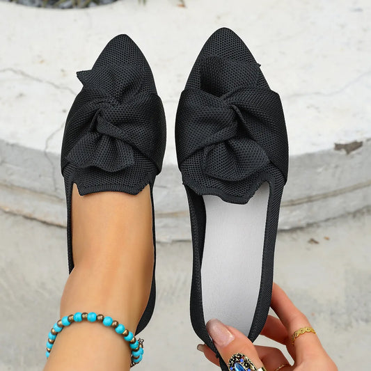 Mesh Bow Slip-On Comfort Shoes