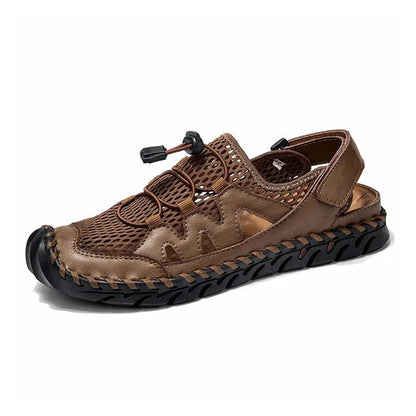 Men's Rubber Toe Cap Leather-Look Breathable Water Sandals Shoes