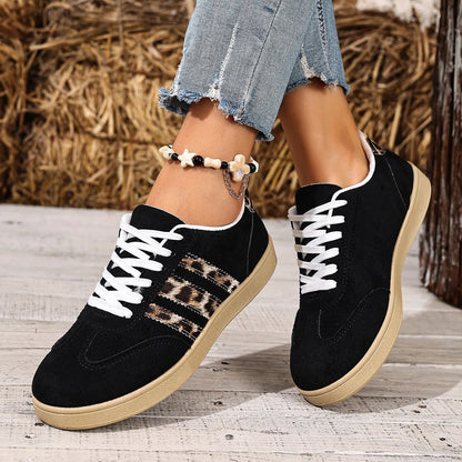 Women’s Retro Leopard Print Thick Sole Comfort Trainers