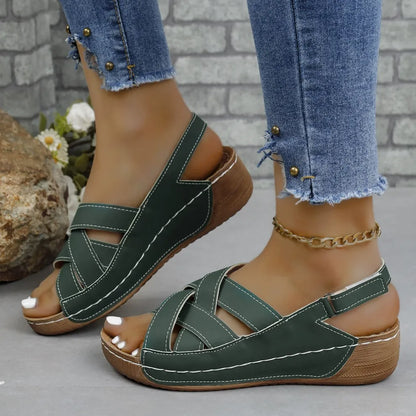 Casual leather-look comfortable sandals