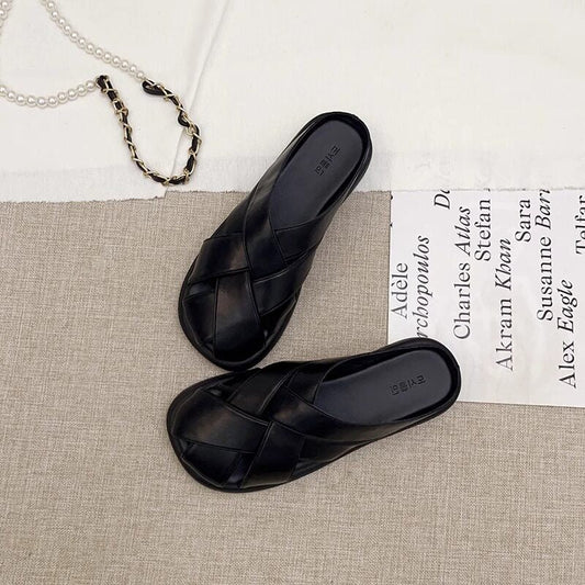 Women's Woven Closed-Toe Mule Sandals