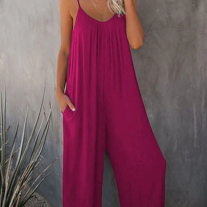 Women's Spaghetti Strap Wide-Leg Jumpsuit