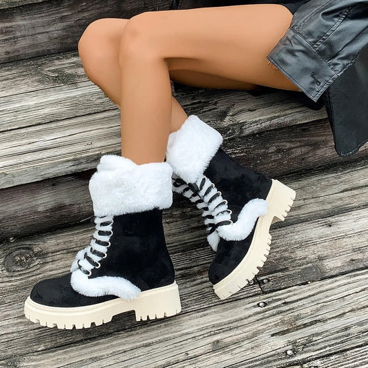 Women’s Lace-Up Mid-Calf Snow Boots