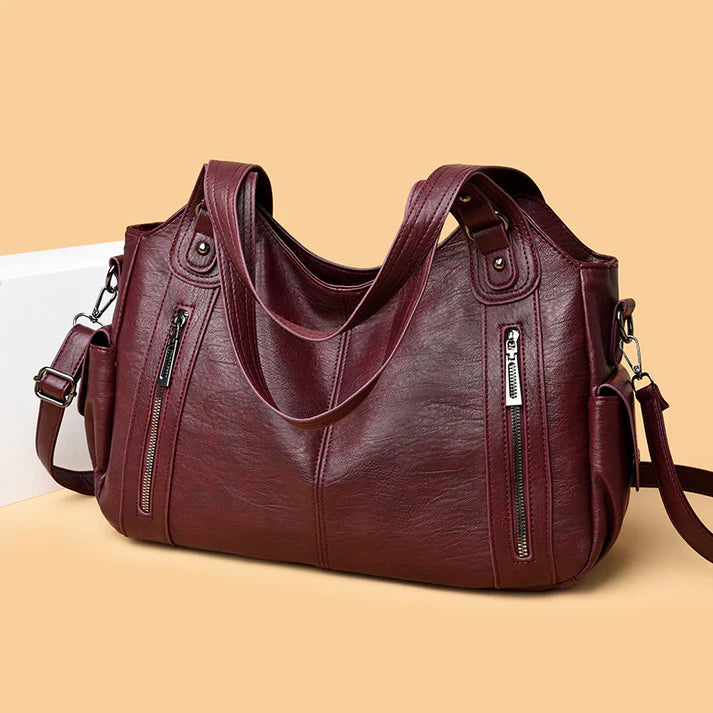 Women’s Large Capacity PU Leather-Look Punk Tote Bag